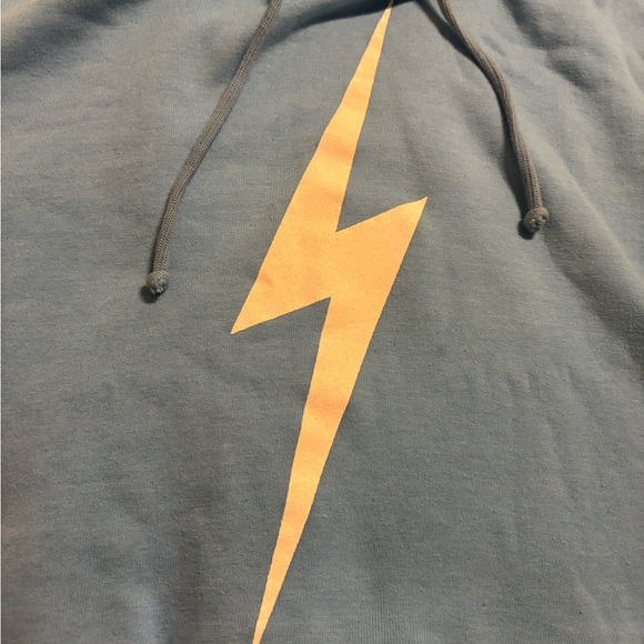 Aviator Nation Light Blue Lightning Pullover Hoodie Vest - Picture 12 of 14